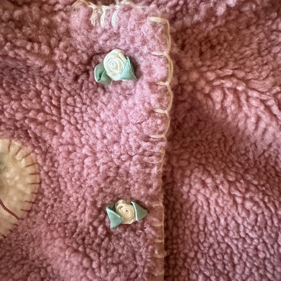 Pink fuzzy one piece outerwear - Picture 3 of 8